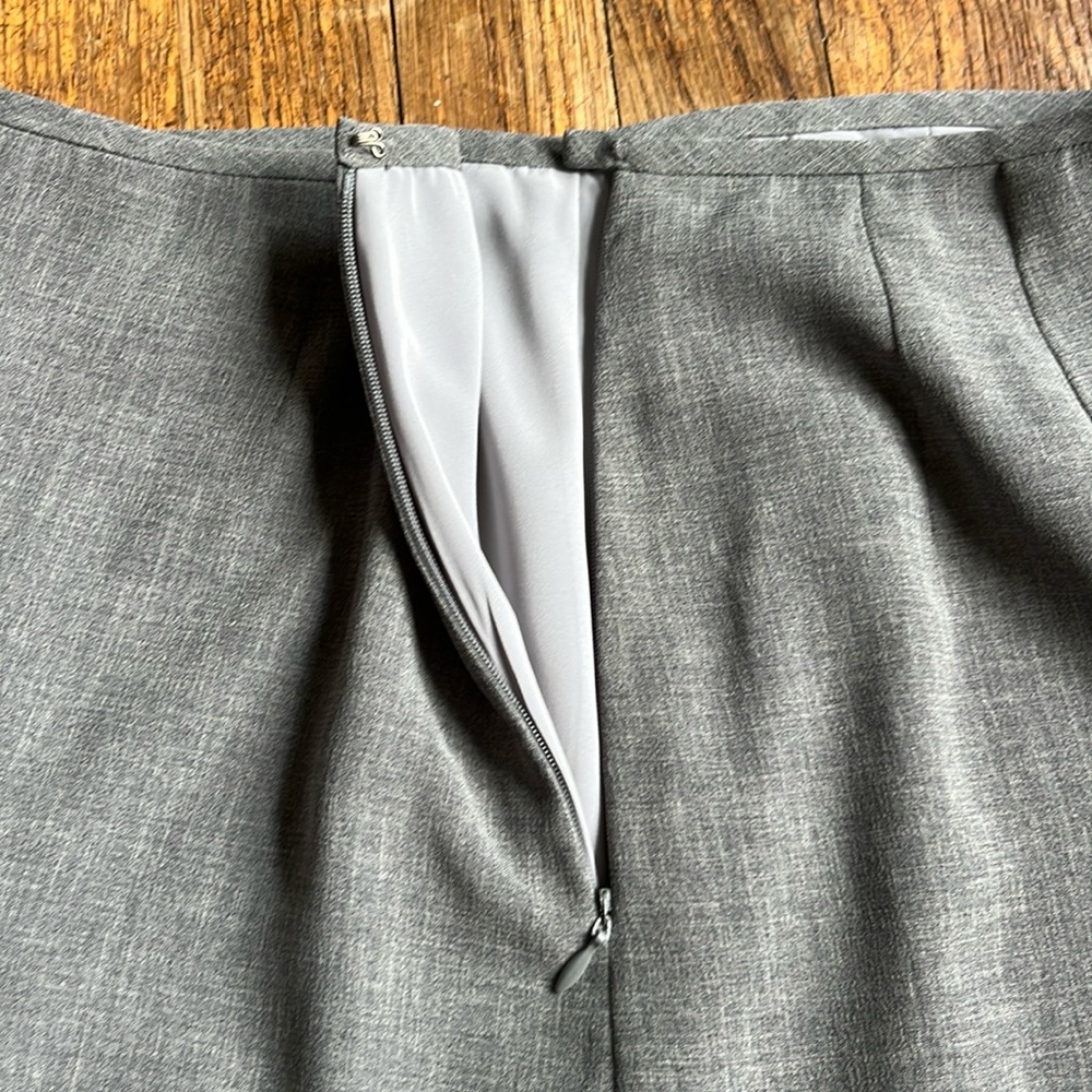 J. Crew tailored skirt kick pleats heather gray crepe 8 - Picture 9 of 12